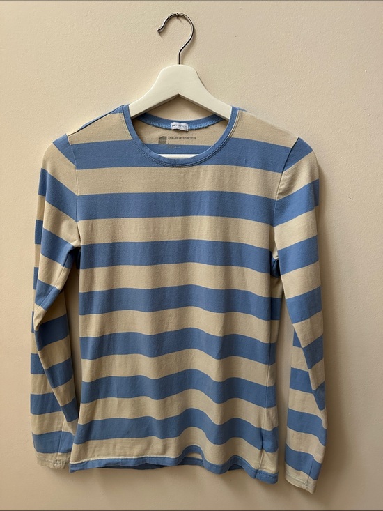 GAP Tops - GAP Blue and Cream Striped Long Sleeve Tee